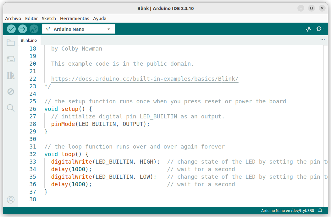 Entorno de Arduino IDE Entorno de Arduino IDE