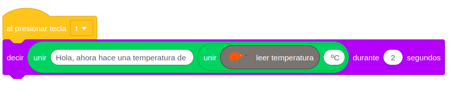 Bloques programación El echidna dice la temperatura