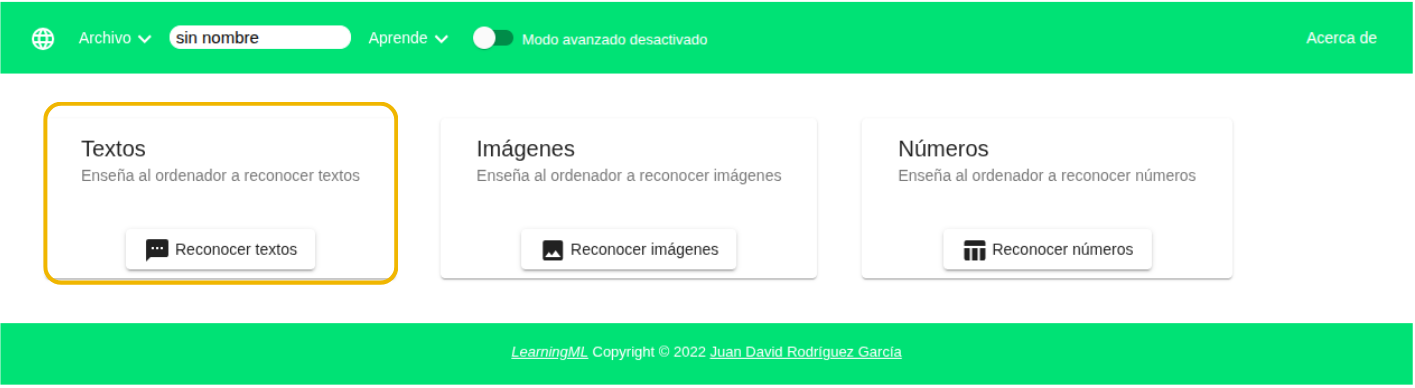 Elegir modelo de textos
